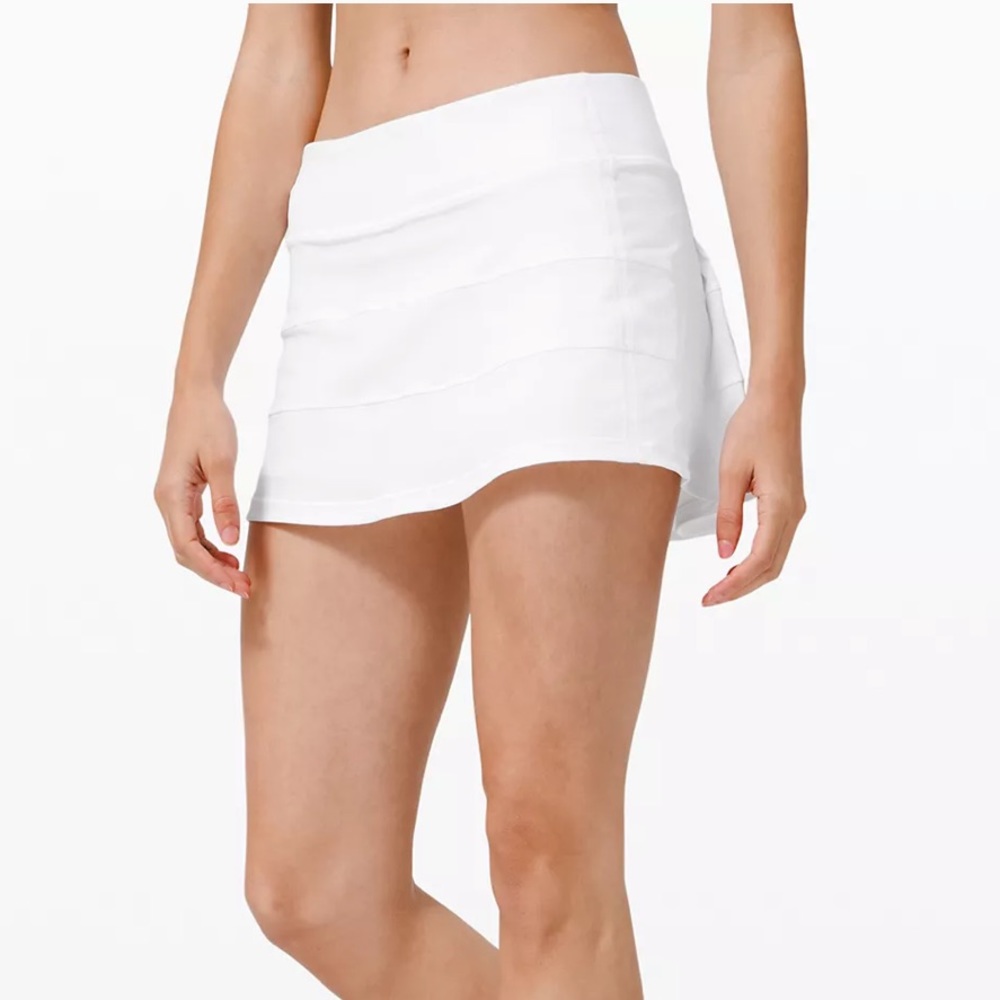 White lululemon pace rival skirt